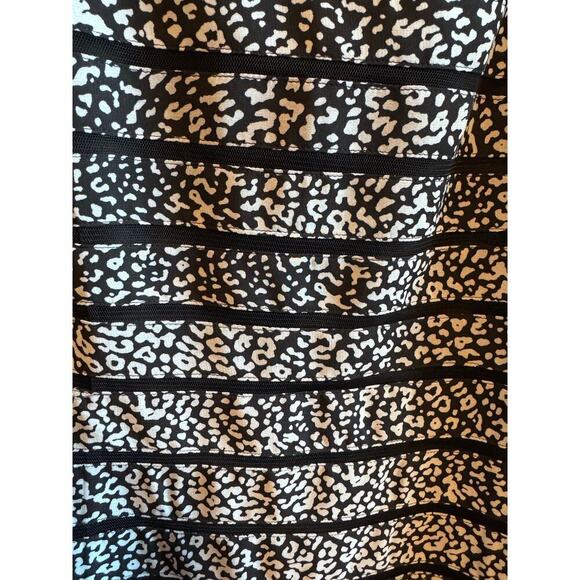 Ann Taylor Sleeveless Midi Dress Animal Print Black White Sheath NWT Sz 12 - Picture 5 of 12